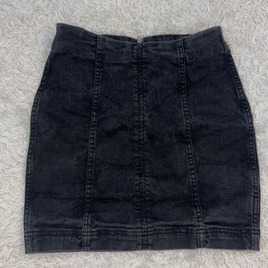black denim free people mini skirt